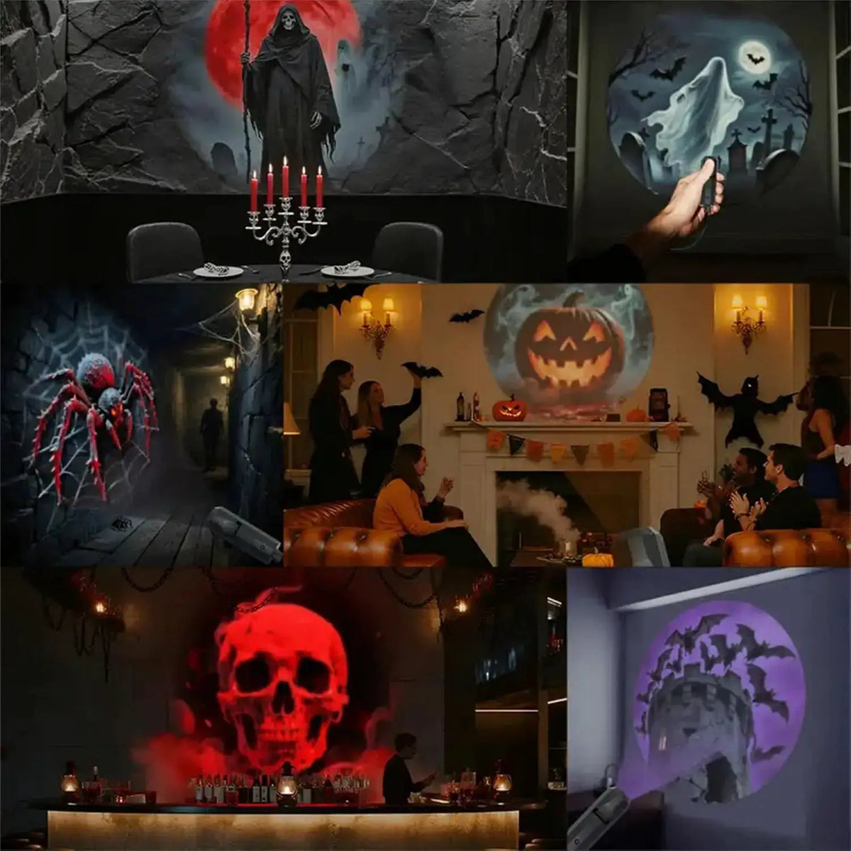 LED Projector Light | Switchable Patterns | USB Powered | Ghost Skull