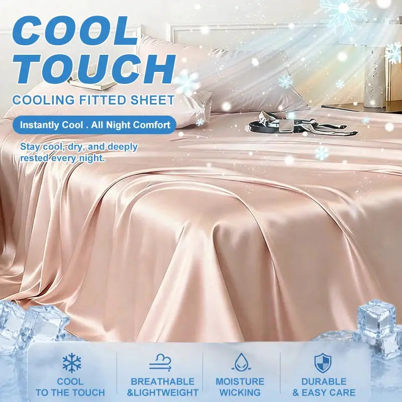 Cooling Satin Flat Sheet | 100 Polyester Fabric | Solid Color