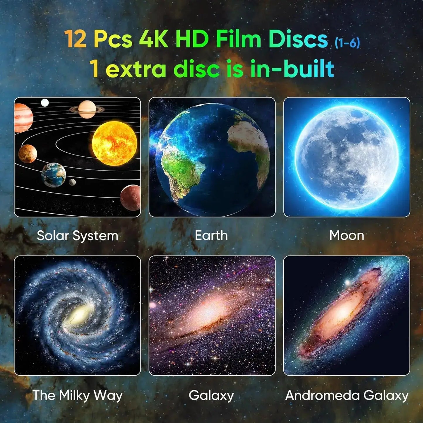 Galaxy Projector | 12 In 1 Cosmic Wonders | Starry Sky Projection | Standard
