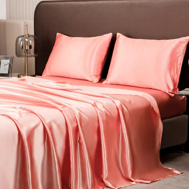 Satin Sheet Set | Solid Color | Soft Silky Finish | Twin Full Queen King
