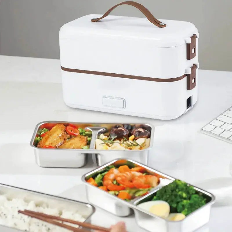 110V/220V Electric Lunch Box Portable Food Fast Heating Lunch Box 304 Stainless Steel Warmer Multi-Layer Office Lunch Box 800ml from PriceLows™