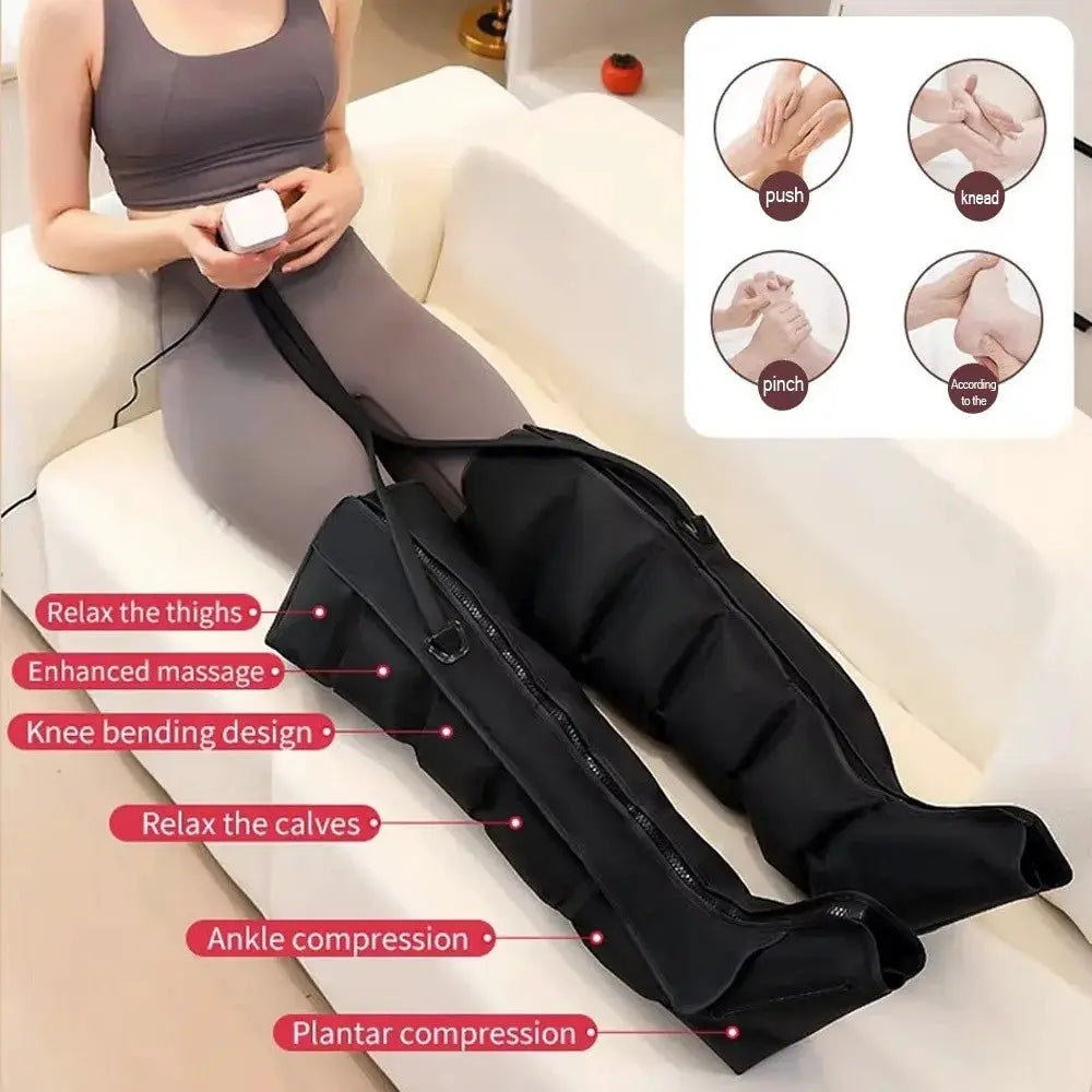 Pneumatic Leg Massager | Thighs, Calves & Feet | 3 Modes | Remote Control