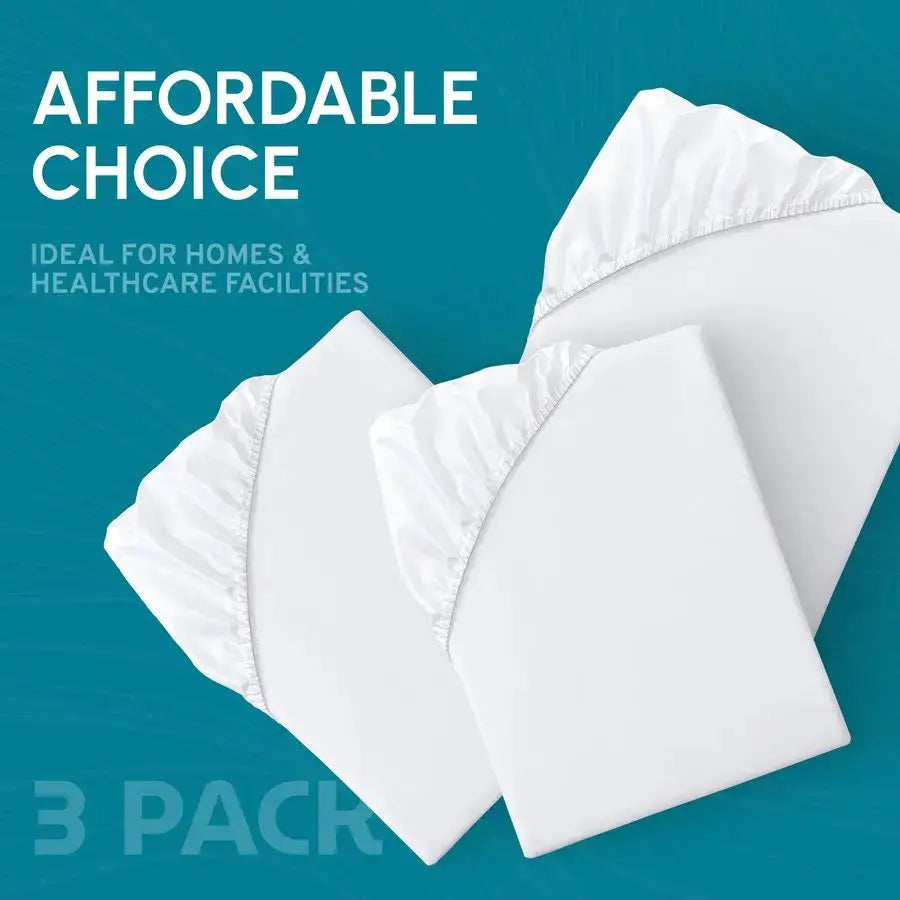 Classic Fitted Hospital Bed Sheets Set of 3, Cotton Fitted Sheet with 200 Thread Count, Soft Standard Sheets for Hospital Bed Si from PriceLows™