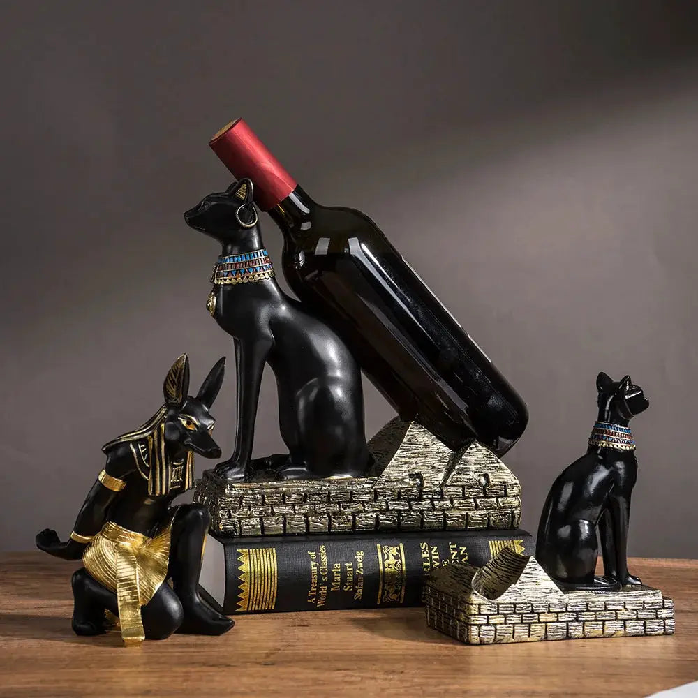 Egypt Anubis Wine Rack Bastet God Cat Wine Bottle Rack Resin Arts And Crafts Bar Ornament Decoration from PriceLows™