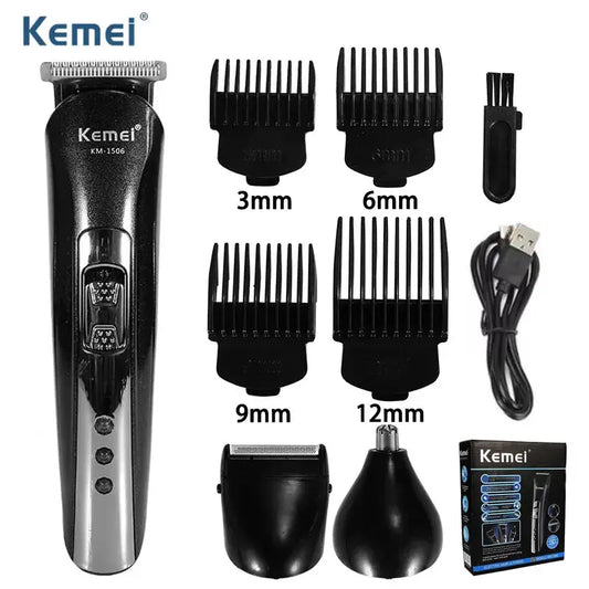 3 In 1 Electric Hair Clipper | USB Charging | Nose Hair Trimmer Shaver | KM-1506