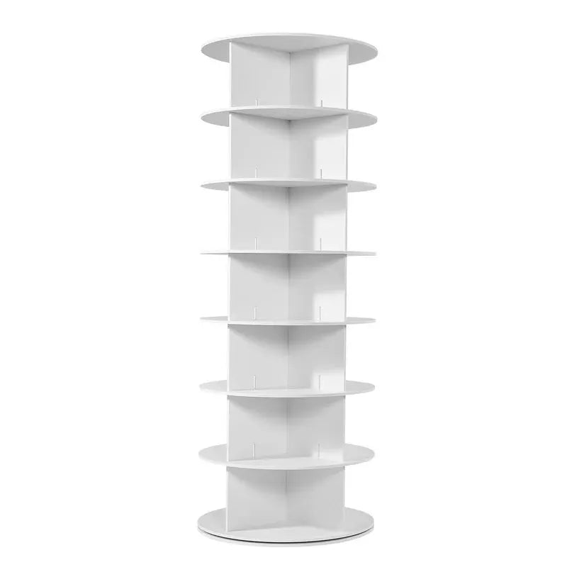 7-Tier Rotating Shoe Rack, 360° Spinning Storage Carousel, Freestanding Organizer for Bedroom, Living Room, Entryway, Closet, White from PriceLows™