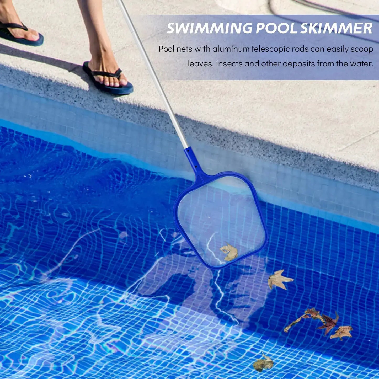 Swimming Pool Leaf Skimmer Net, Fine Mesh Heavy-Duty Cleaning Net for Pool, Pond, Hot Tub and Garden from PriceLows™
