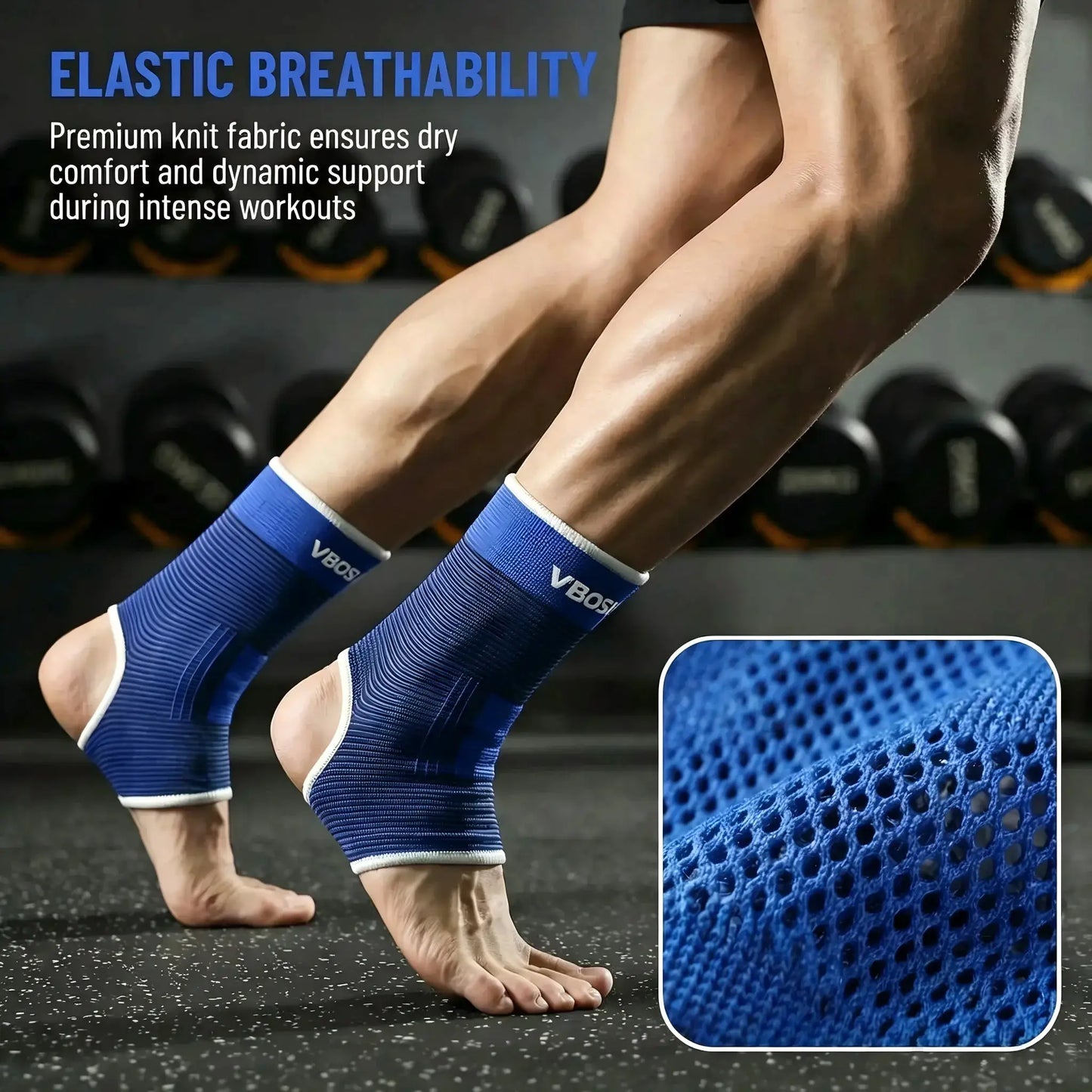 Knitted Ankle Support Brace | Breathable Nylon Compression | One Pair