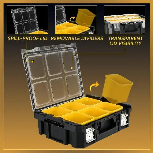Stackable 3 Tier Rolling Tool Box with Wheels, Modular Drawer Tool Organizer, Portable Storage for Garage, Home Repair, Workshop from PriceLows™