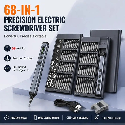 68 in 1 Precision Electric Screwdriver Set 64 Bits LED Light Rechargeable Cordless Power Screw Driver Kit For Phone Repair PC from PriceLows™