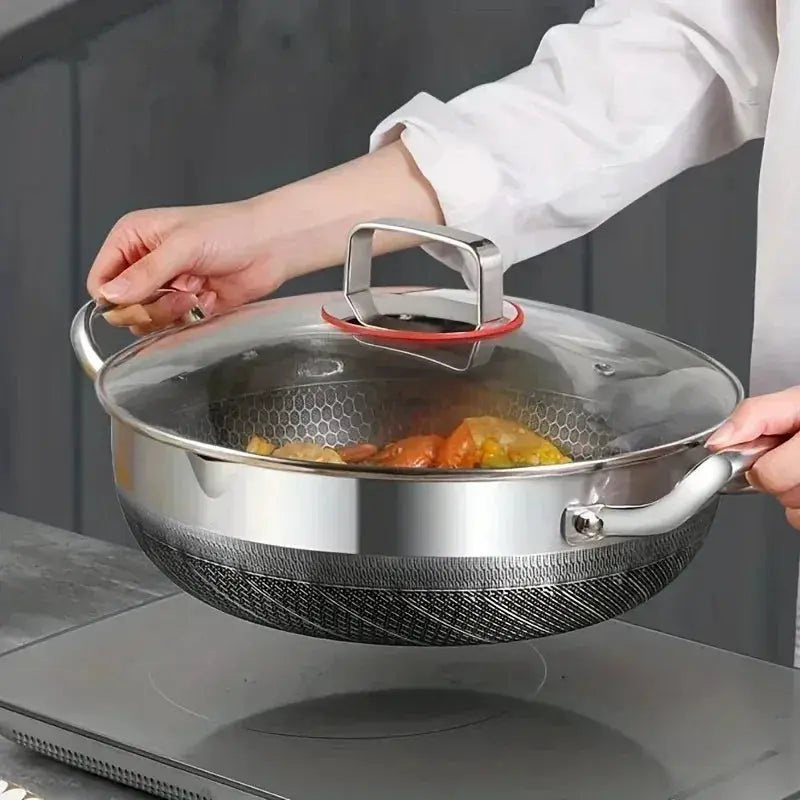 Stock Pot Pan | Stainless Steel | Induction Compatible Nonstick | General Use
