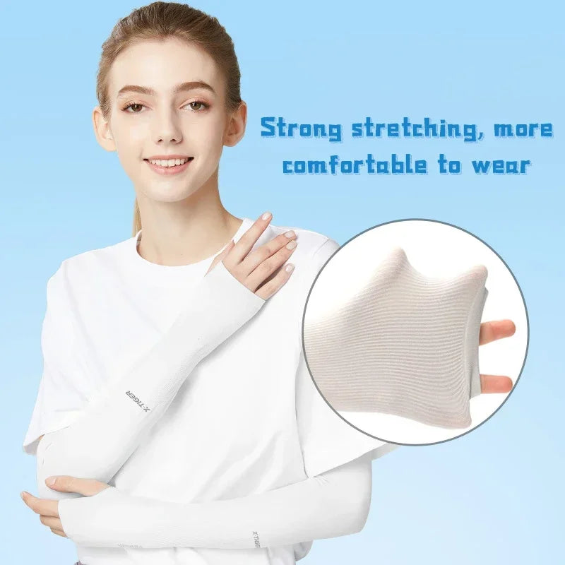 Sports Arm Sleeves | Ice Silk Cooling | UPF 50+ Protection | Pair