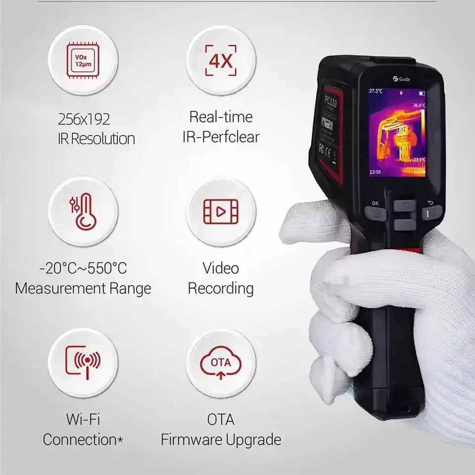 Guide 256*192 Thermal Camera 512X384 Super IR Thermal Imager PC Projection Analysis IR Temperature Inspection Repair Tools from PriceLows™