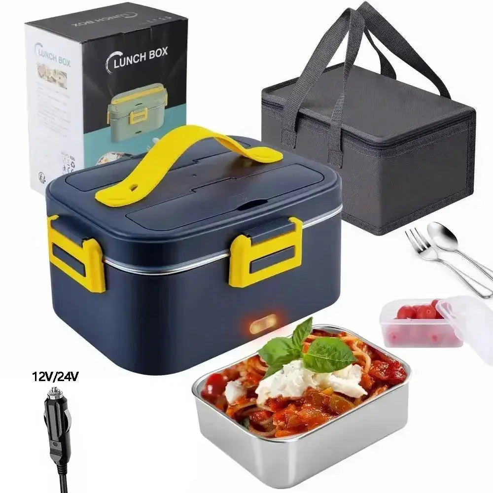 1.8L Food Heater 3 in1 Portable Leakproof Heated Lunch Box 75W Electric Lunch Box for Car Truck Office with Insulated Carry Bag from PriceLows™