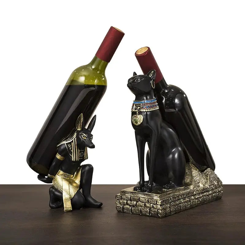 Egypt Anubis Wine Rack Bastet God Cat Wine Bottle Rack Resin Arts And Crafts Bar Ornament Decoration from PriceLows™