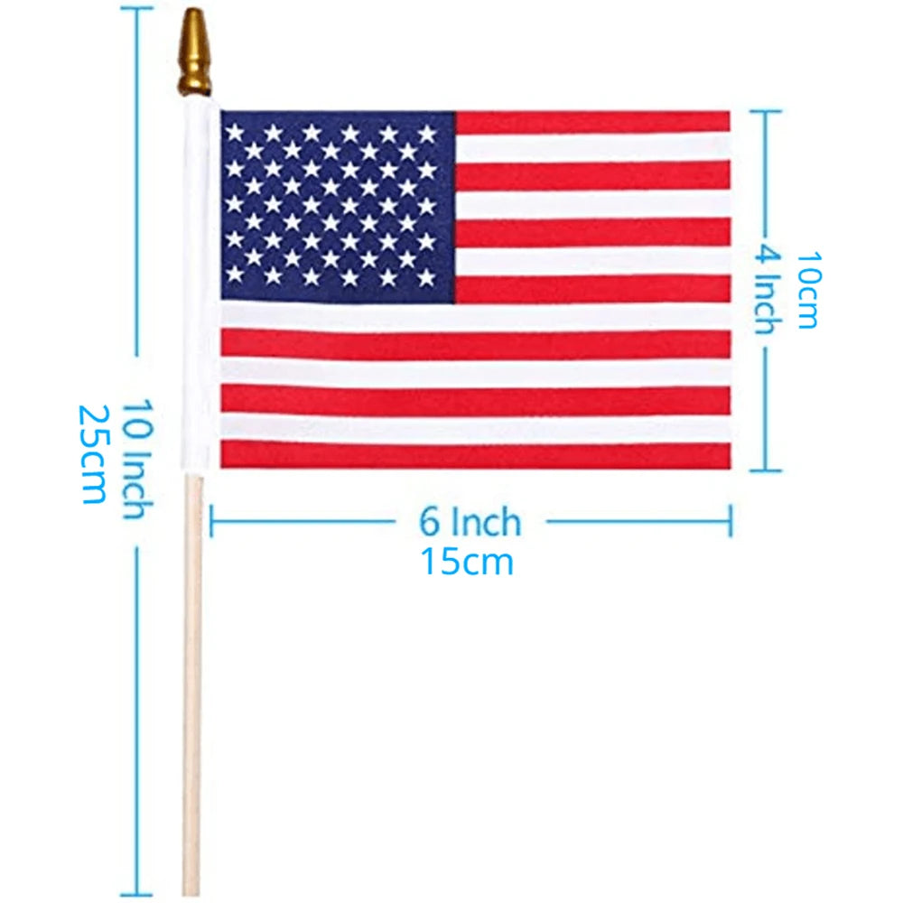 Mini American Flags | 4x6 Inches | 100 Pack | Labor Day Decor