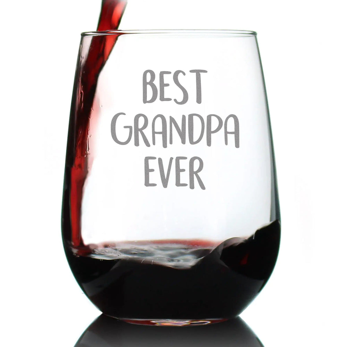 Etched Stemless Wine Glass | 17 oz | Dishwasher Safe | Best Grandpa Ever
