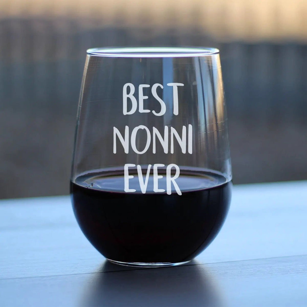 Etched Stemless Wine Glass | 17 oz | Dishwasher Safe | Best Nonni Ever