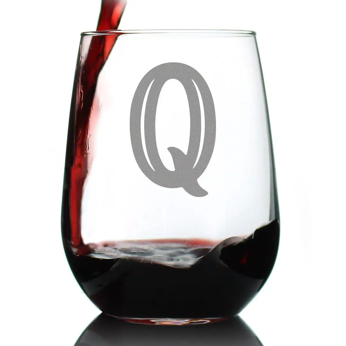 Etched Stemless Wine Glass | 17 oz | Dishwasher Safe | Monogram Letters - Floral & Bold Styles