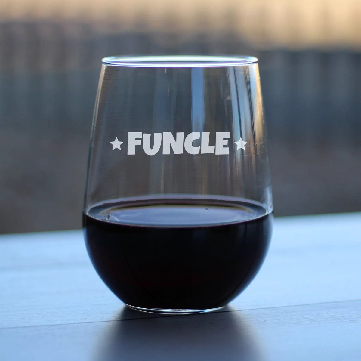 Etched Stemless Wine Glass | 17 oz | Dishwasher Safe | Funcle