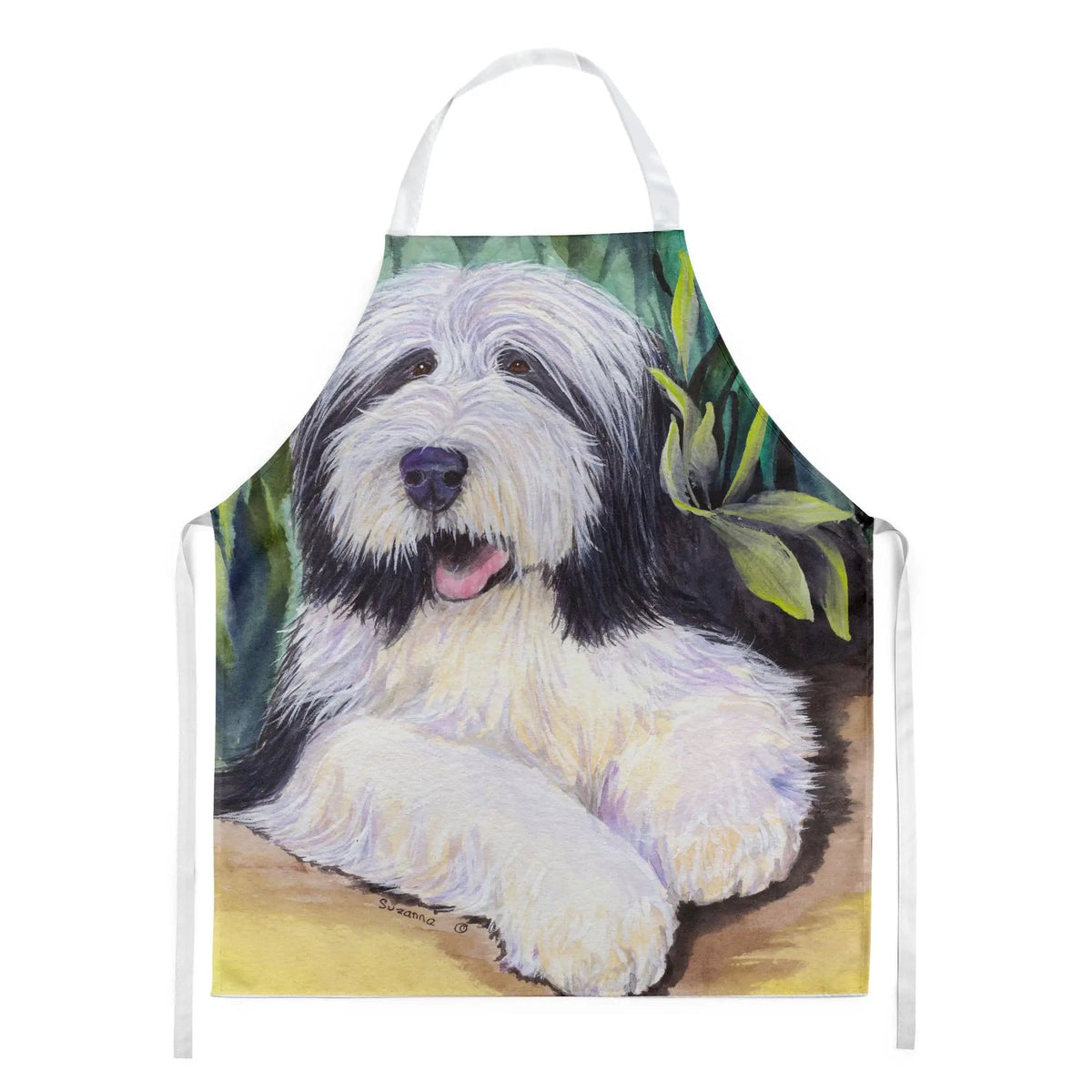 Kitchen Apron | Bib Style Unisex | 27"W x 30"H | Bearded Collie