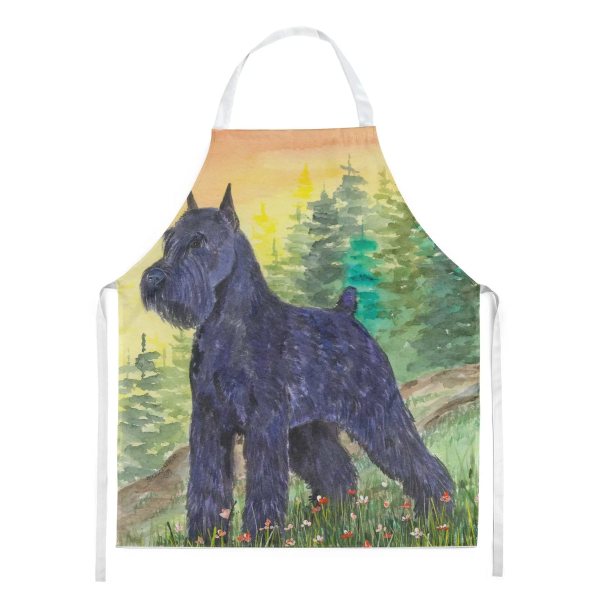 Kitchen Apron | Bib Style Unisex | 27"W x 30"H | Schnauzer (Style 2)