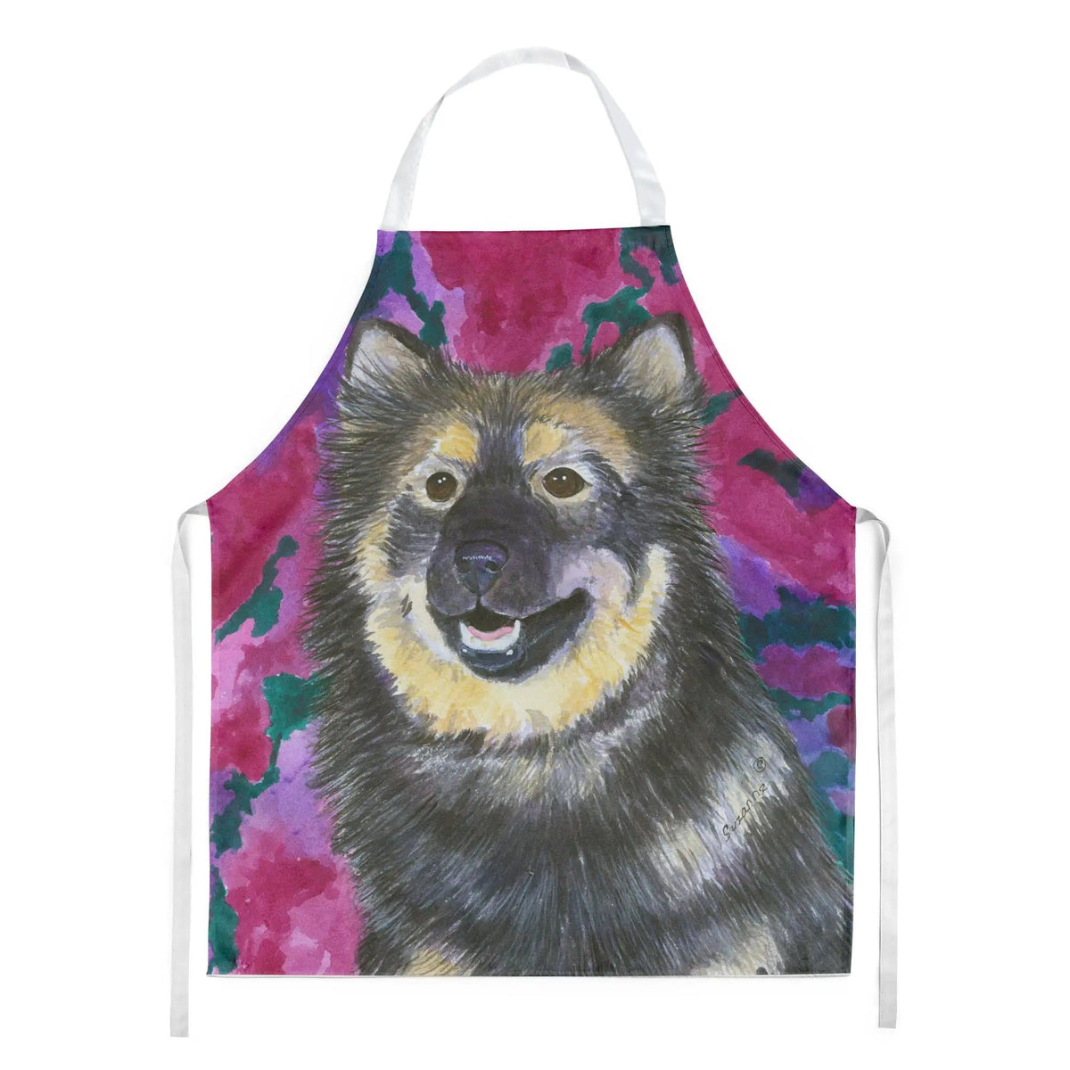 Kitchen Apron | Bib Style Unisex | 27"W x 30"H | Finnish Lapphund (Style 3)