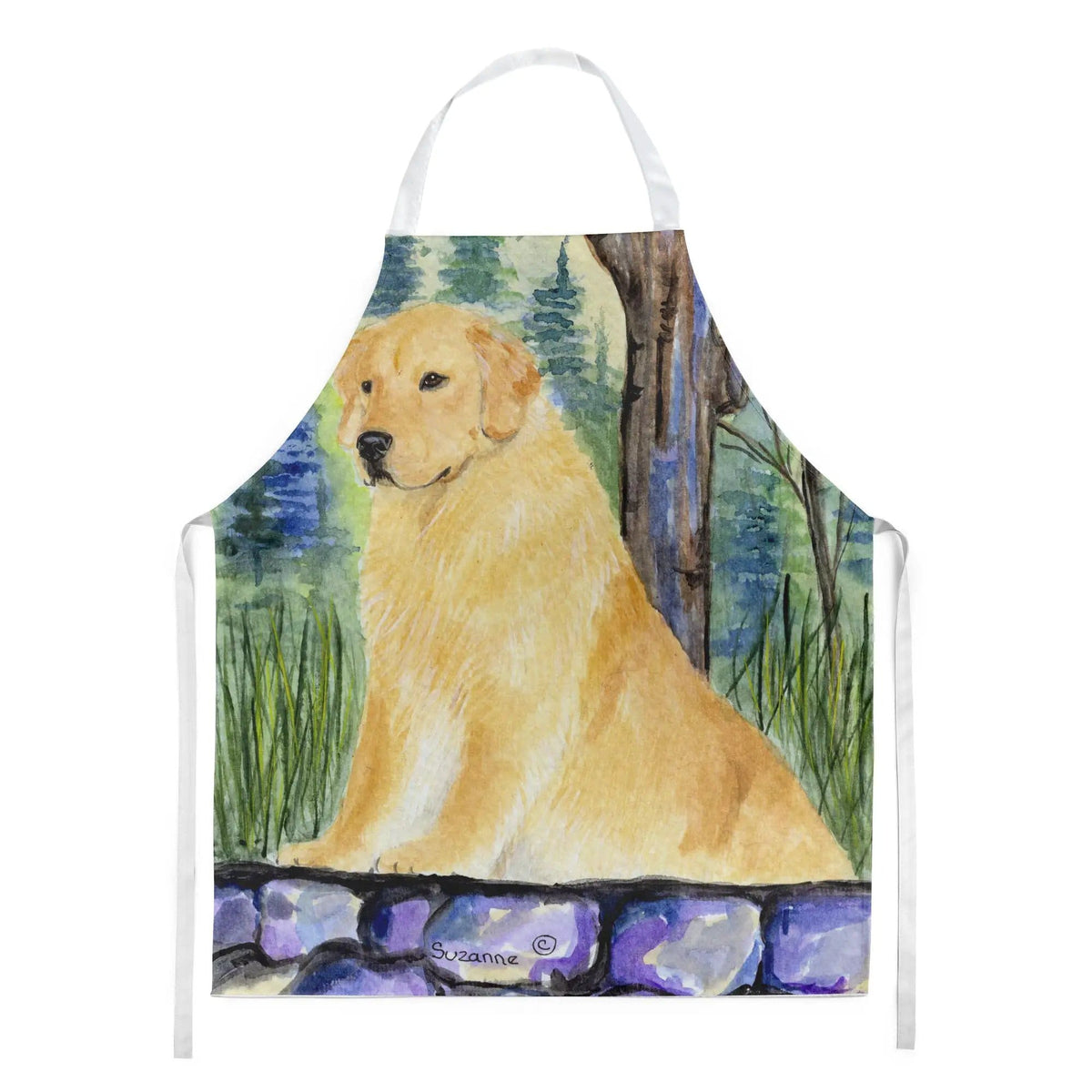 Kitchen Apron | Bib Style Unisex | 27"W x 30"H | Golden Retriever