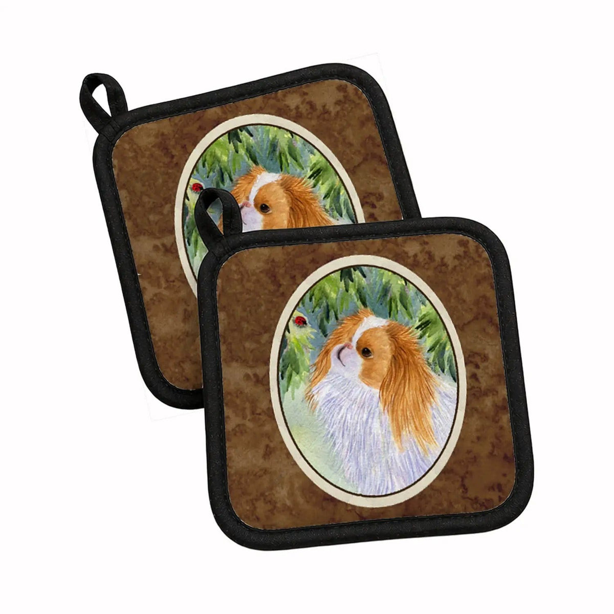 Pot Holder Set of 2 | Heat Resistant Quilted Hot Pads | 7.5 x 7.5 Inch | Japanese Chin (Style 7)