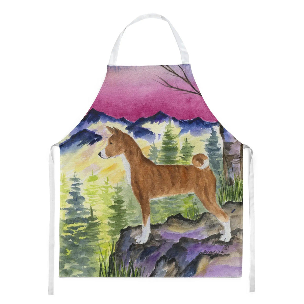 Kitchen Apron | Bib Style Unisex | 27"W x 30"H | Basenji (Style 2)