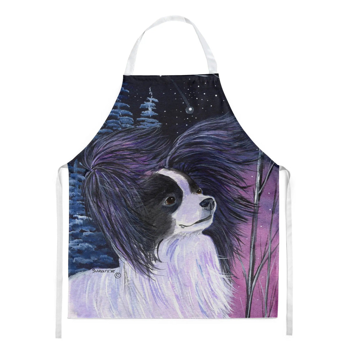Kitchen Apron | Bib Style Unisex | 27"W x 30"H | Starry Night Papillon (Style 2)