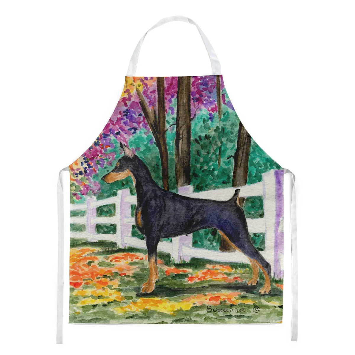 Kitchen Apron | Bib Style Unisex | 27"W x 30"H | Doberman (Style 2)