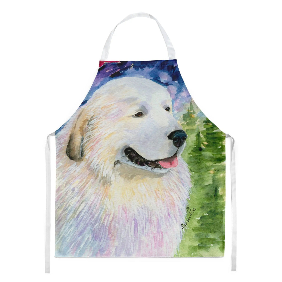 Kitchen Apron | Bib Style Unisex | 27"W x 30"H | Great Pyrenees