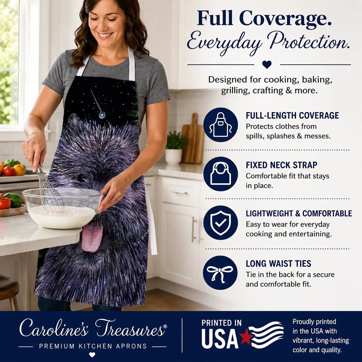 Kitchen Apron | Bib Style Unisex | 27"W x 30"H | Starry Night Cairn Terrier (Style 2)