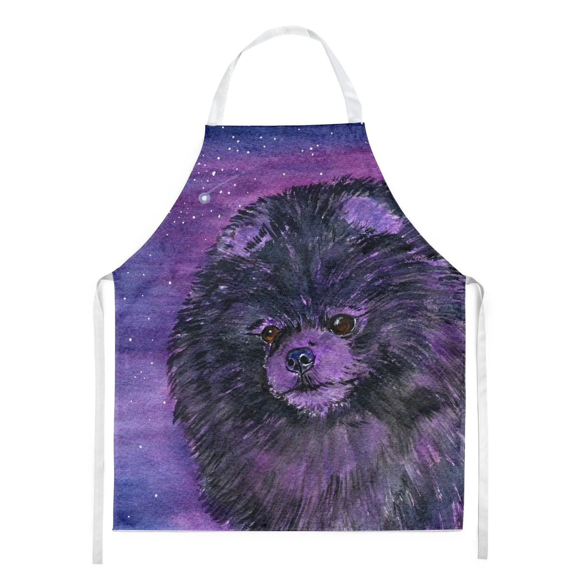 Kitchen Apron | Bib Style Unisex | 27"W x 30"H | Starry Night Pomeranian (Style 3)