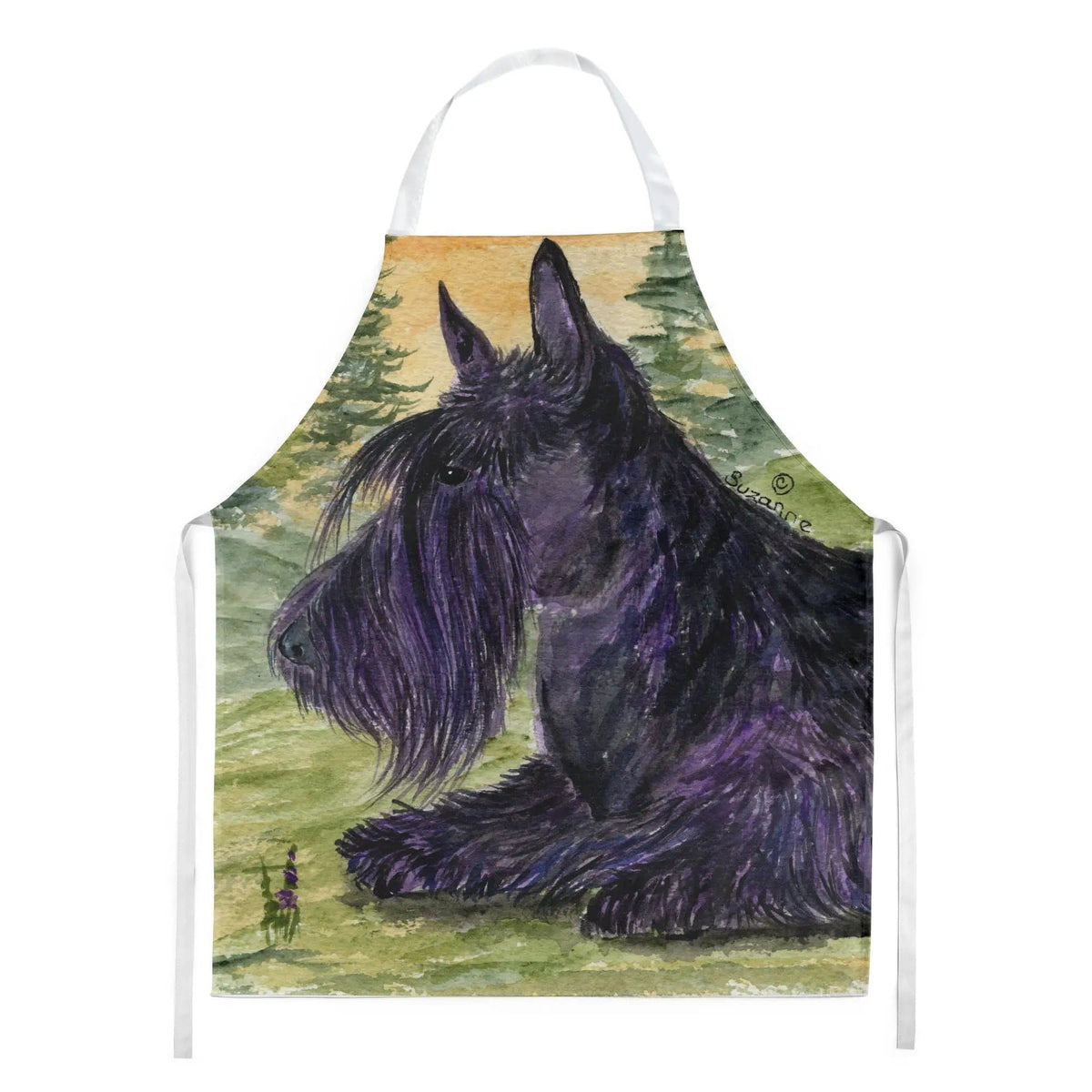 Kitchen Apron | Bib Style Unisex | 27"W x 30"H | Scottish Terrier (Style 3)