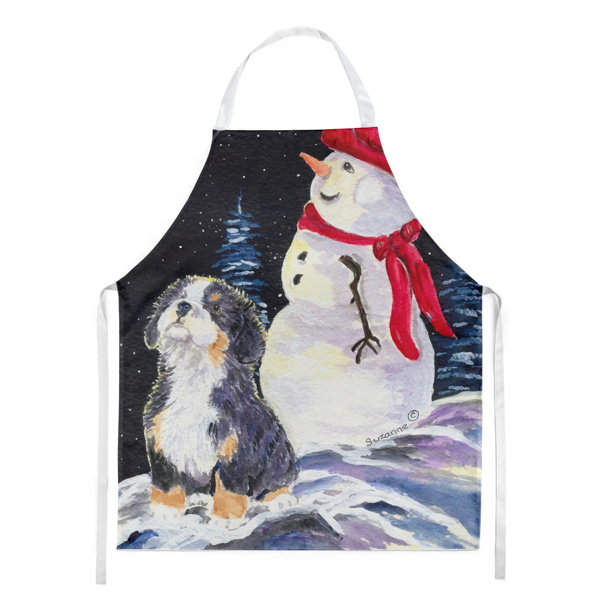Kitchen Apron | Bib Style Unisex | 27"W x 30"H | Bernese Mountain Dog (Style 2)