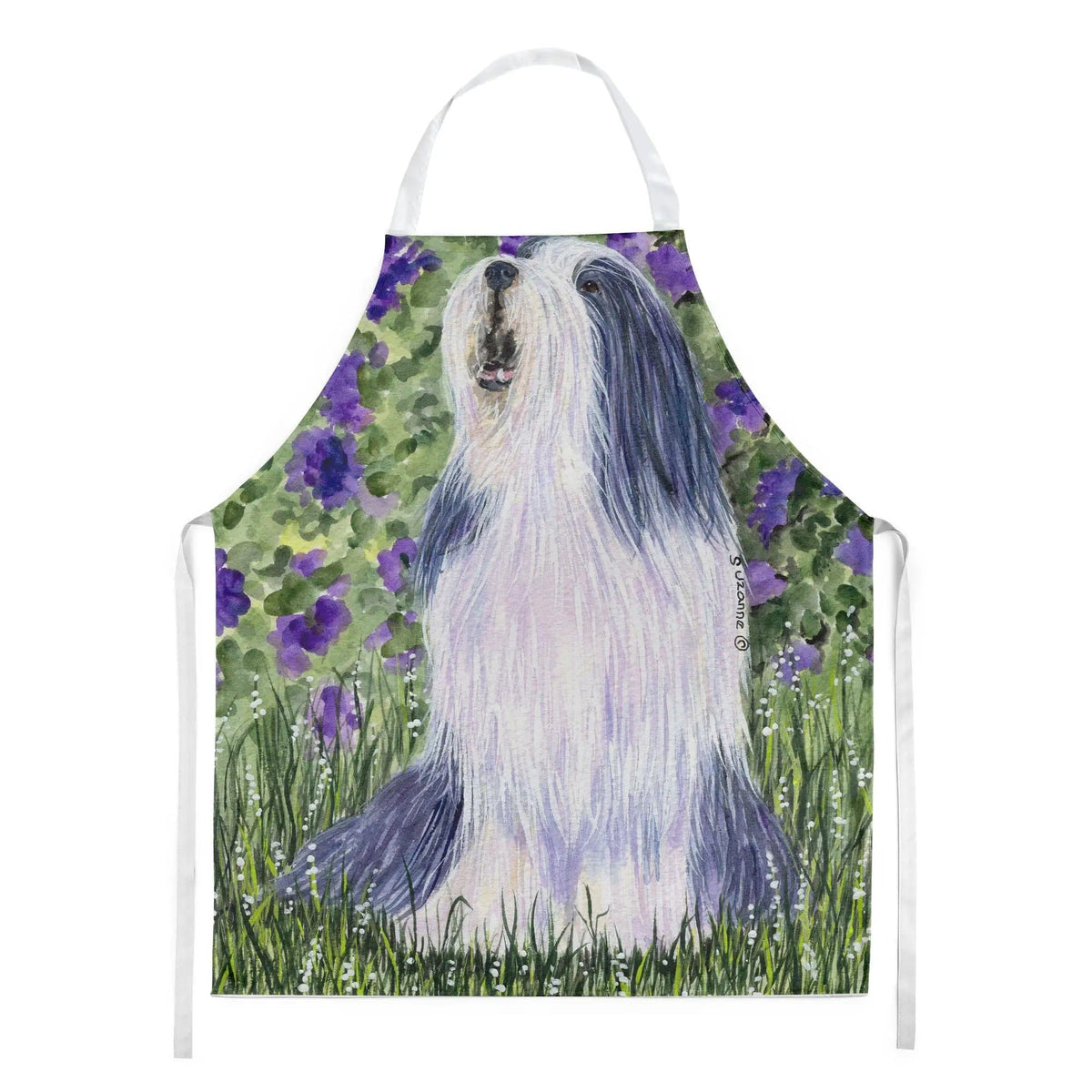Kitchen Apron | Bib Style Unisex | 27"W x 30"H | Bearded Collie (Style 4)