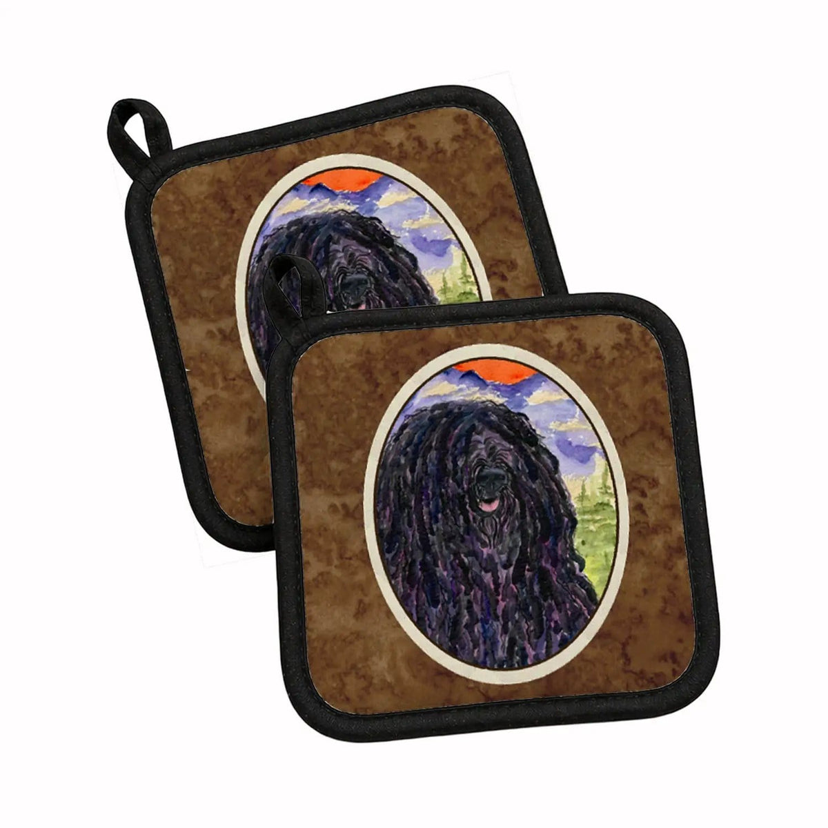 Pot Holder Set of 2 | Heat Resistant Quilted Hot Pads | 7.5 x 7.5 Inch | Puli