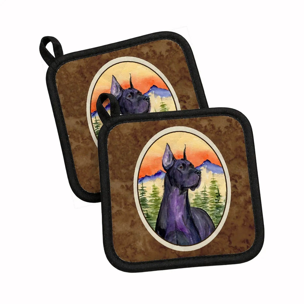Pot Holder Set of 2 | Heat Resistant Quilted Hot Pads | 7.5 x 7.5 Inch | Great Dane