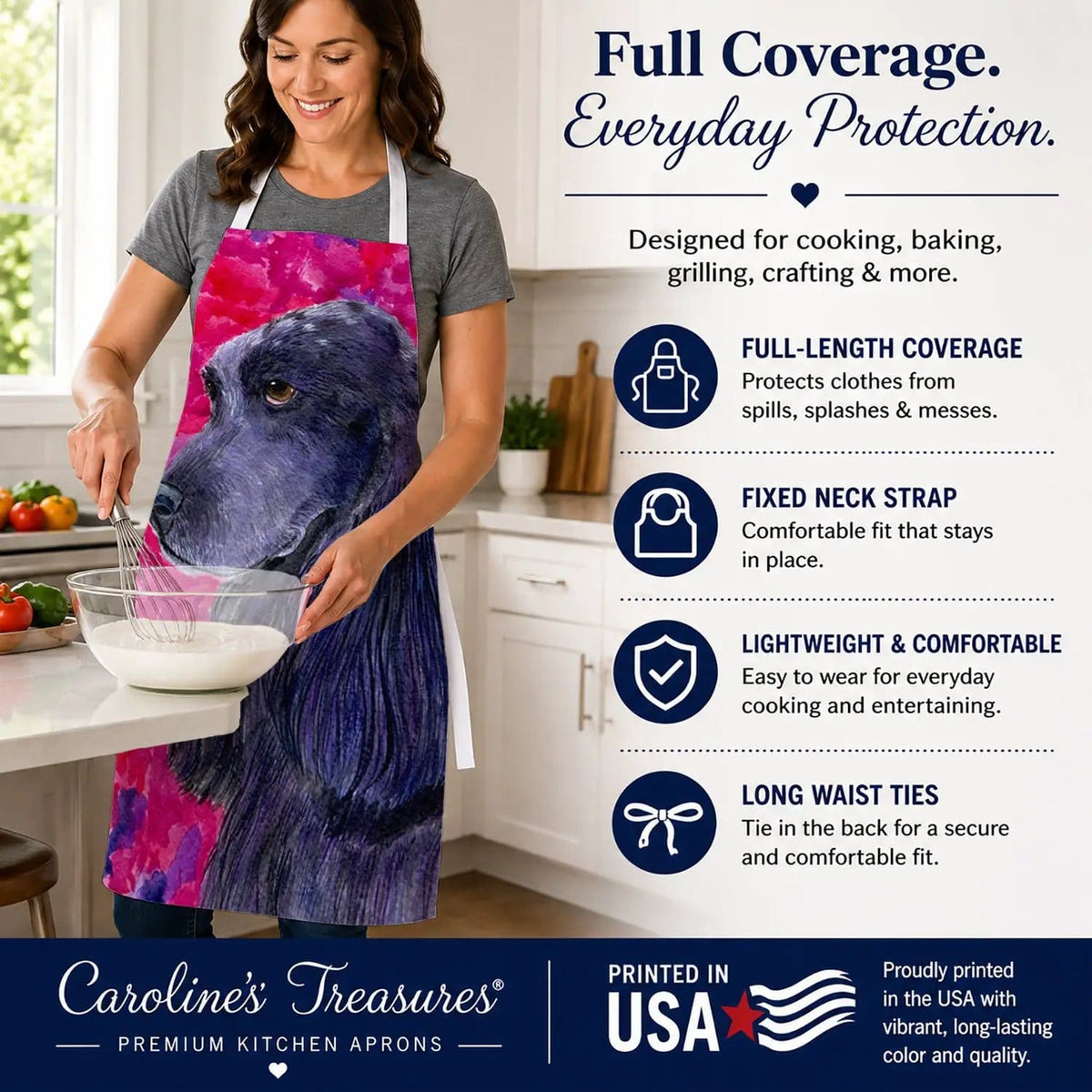 Kitchen Apron | Bib Style Unisex | 27"W x 30"H | Cocker Spaniel