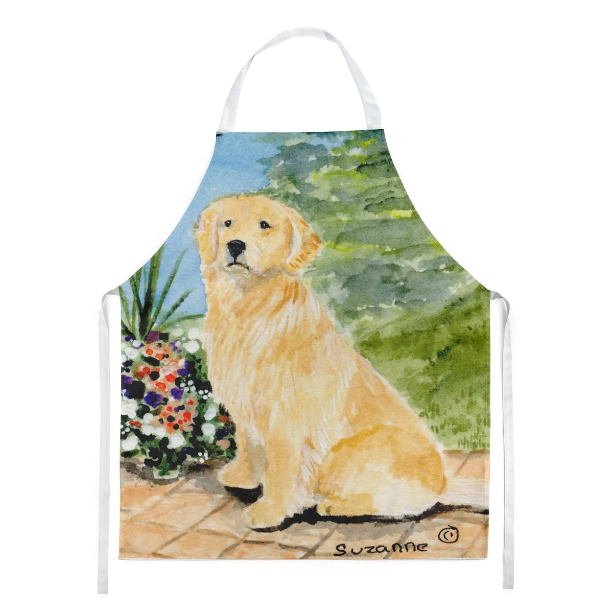 Kitchen Apron | Bib Style Unisex | 27"W x 30"H | Golden Retriever (Style 6)