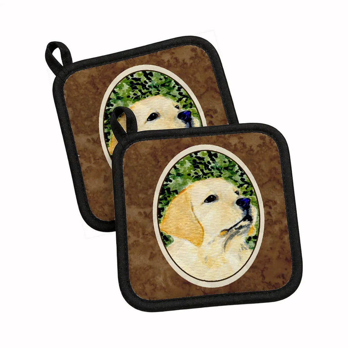 Pot Holder Set of 2 | Heat Resistant Quilted Hot Pads | 7.5 x 7.5 Inch | Labrador