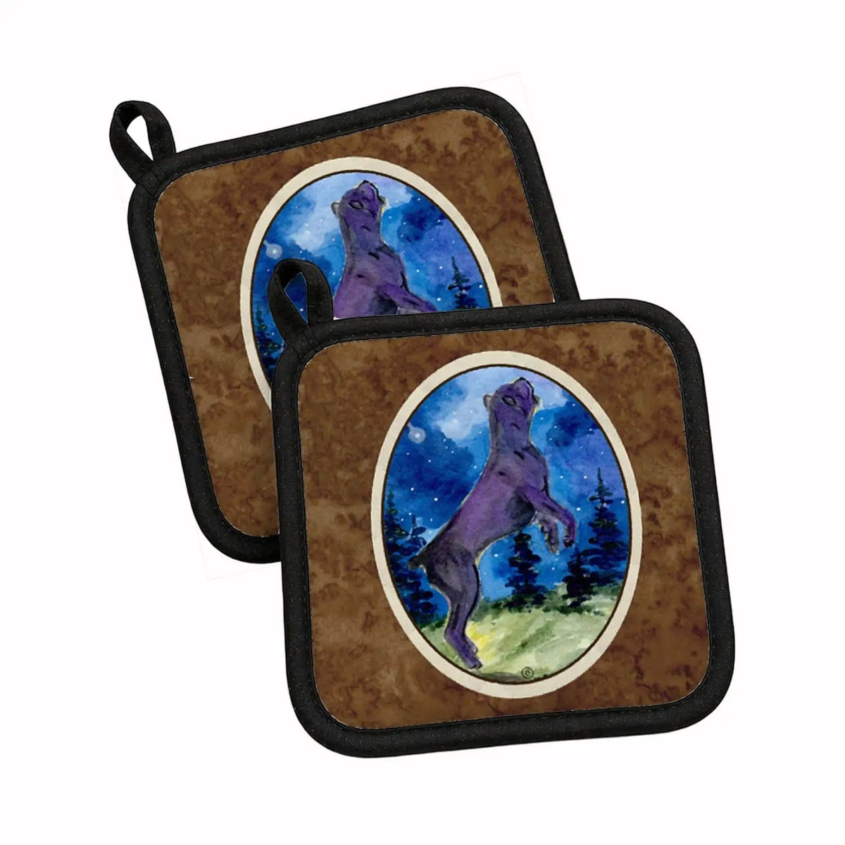 Pot Holder Set of 2 | Heat Resistant Quilted Hot Pads | 7.5 x 7.5 Inch | Cane Corso (Style 2)