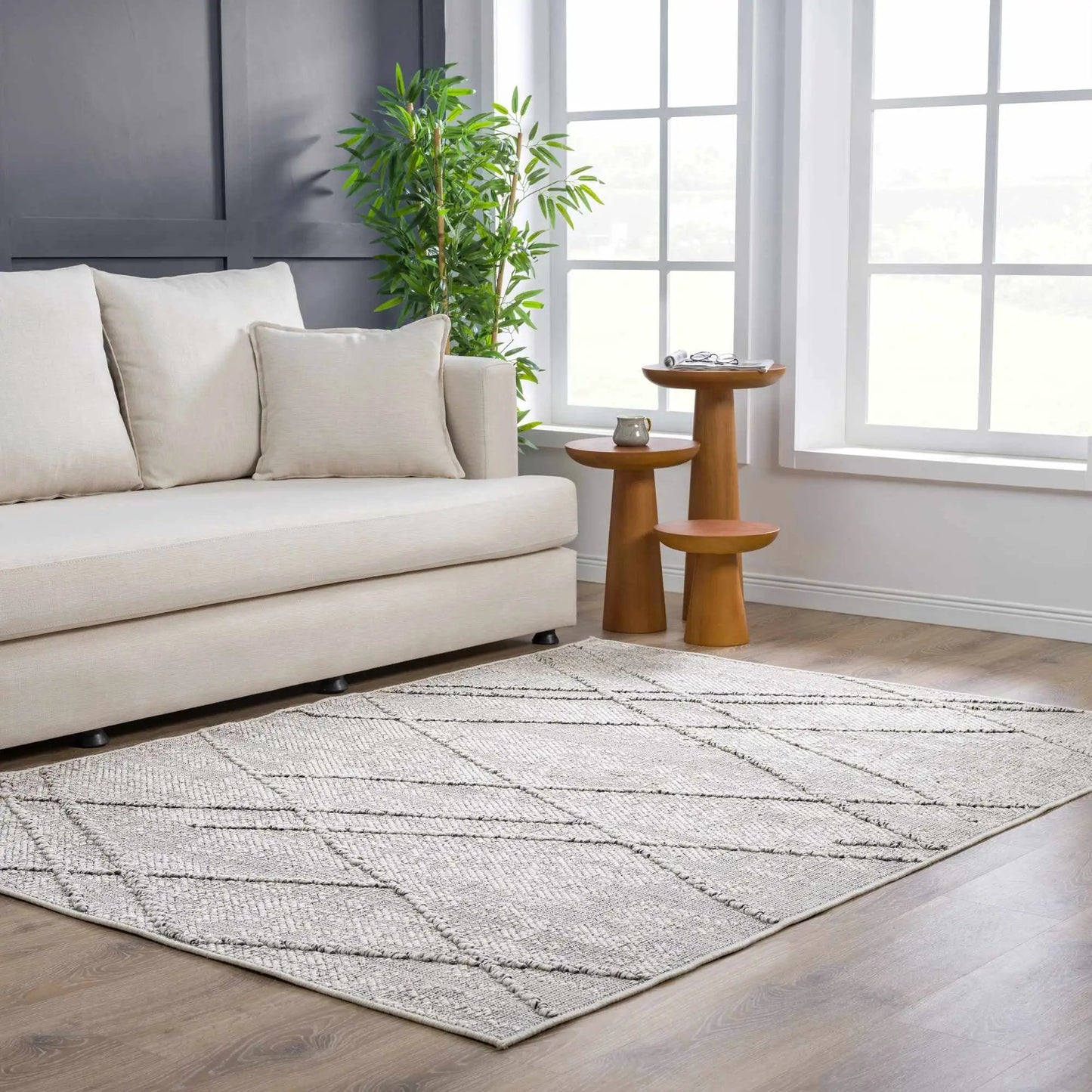 Baqer Bone & Taupe Area Rug from PriceLows™