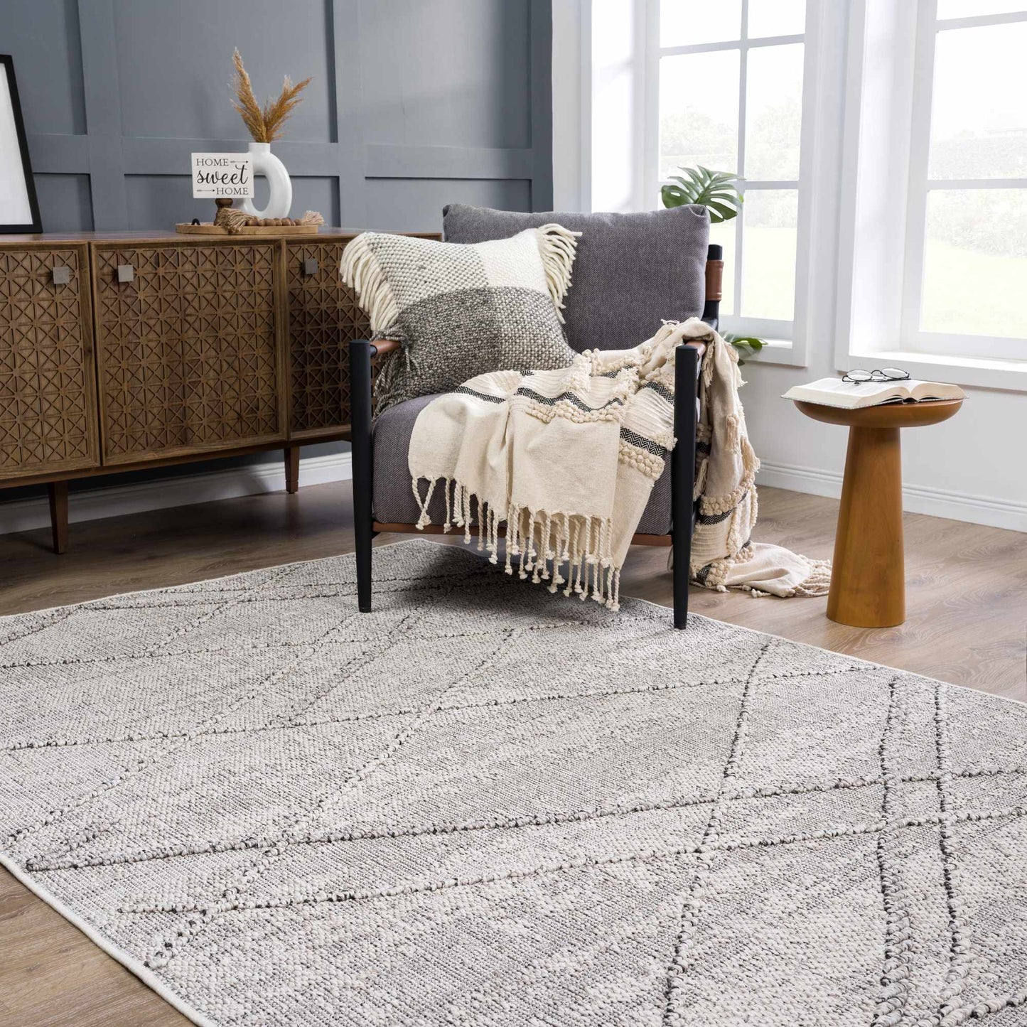 Baqer Bone & Taupe Area Rug from PriceLows™