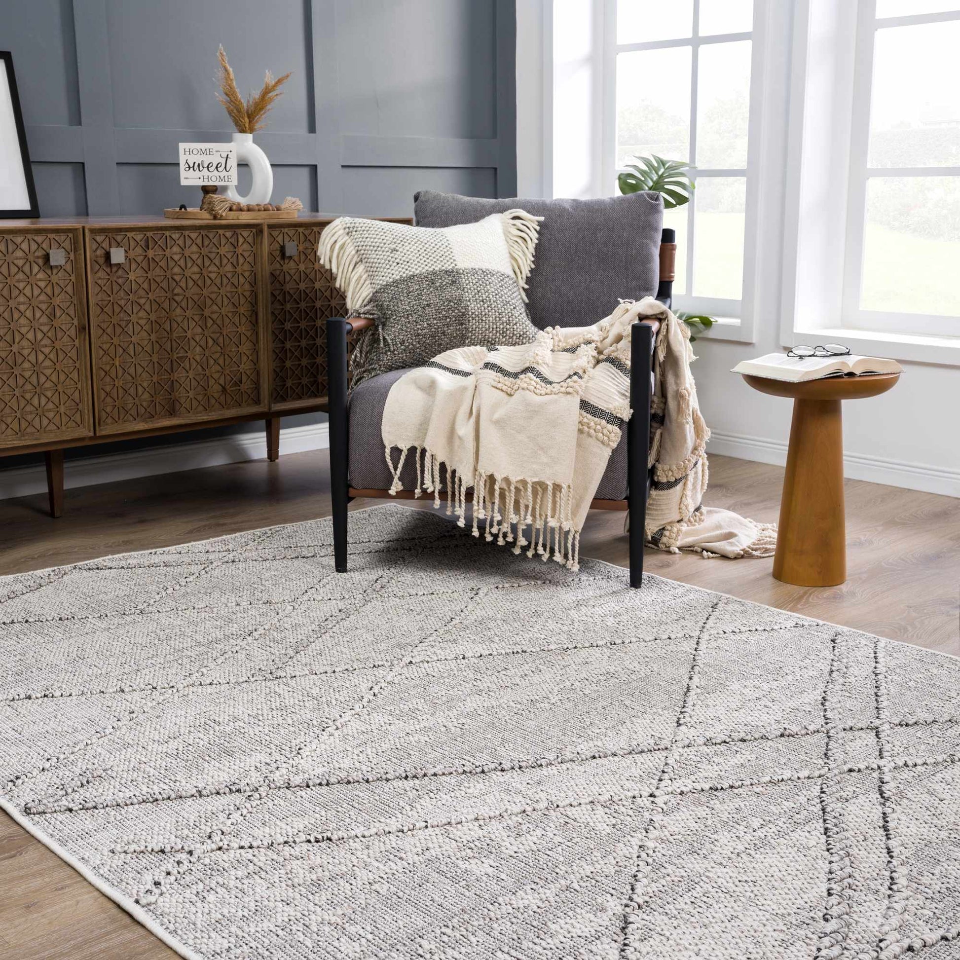 Baqer Bone & Taupe Area Rug from PriceLows™