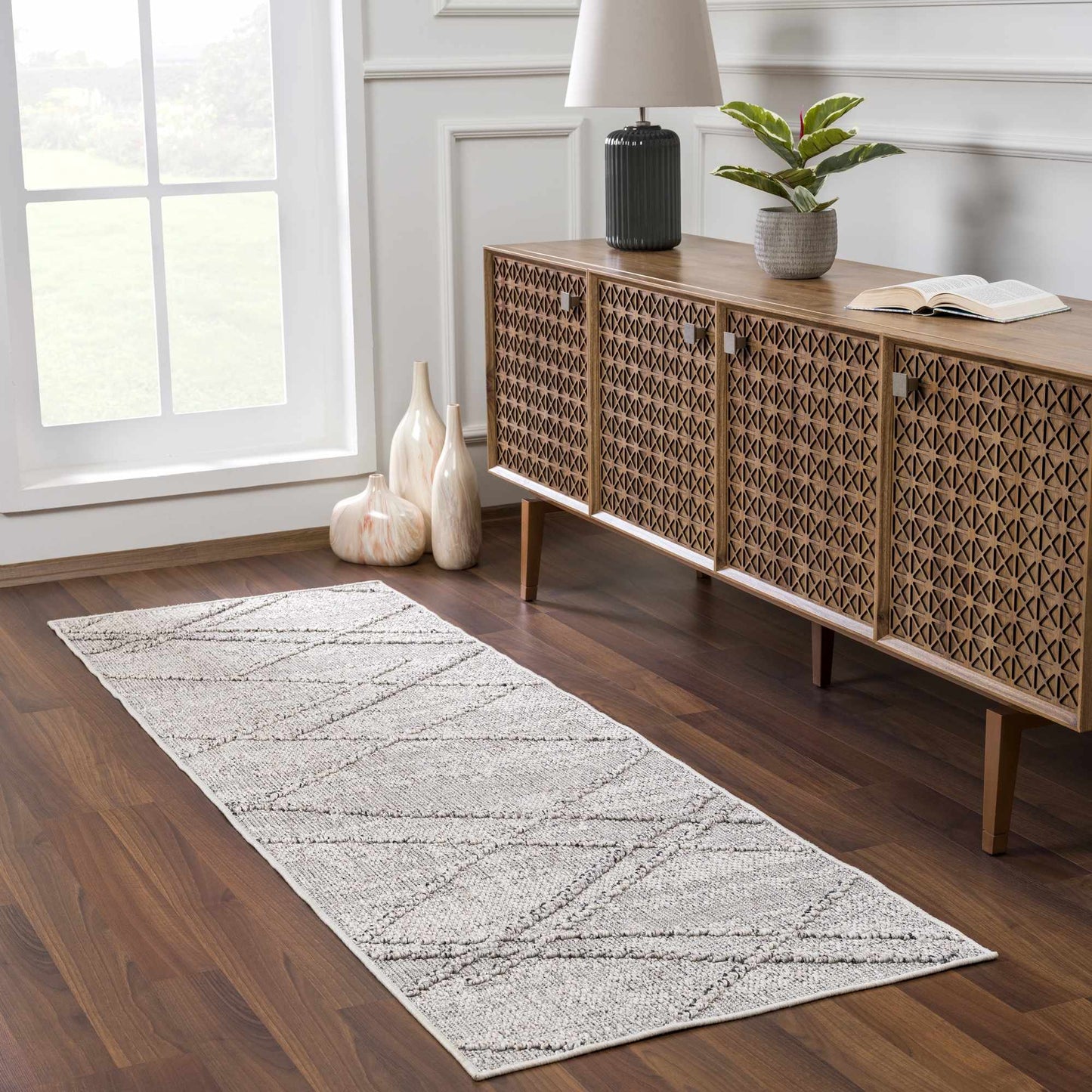 Baqer Bone & Taupe Area Rug from PriceLows™