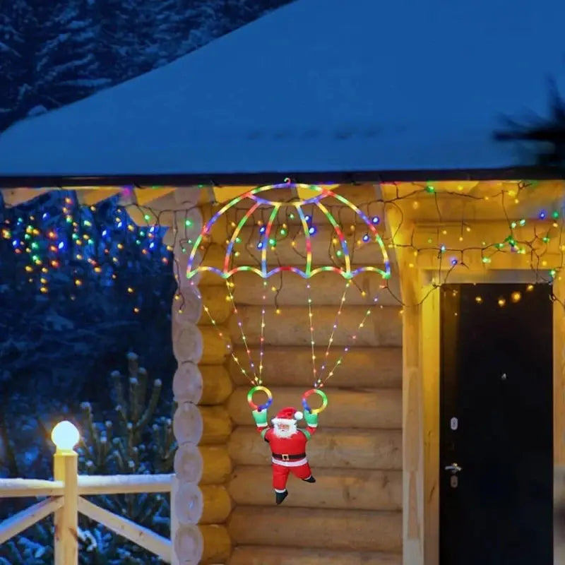 LED Christmas Parachute Lights | USB Powered | Santa Claus Design
