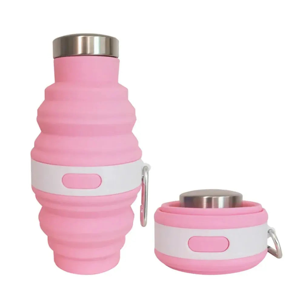 475ml Collapsible Water Bottles Silicone Retractable Hiking Cups with Carabiner Portable Folding Drink Cups for Outdoor from PriceLows™